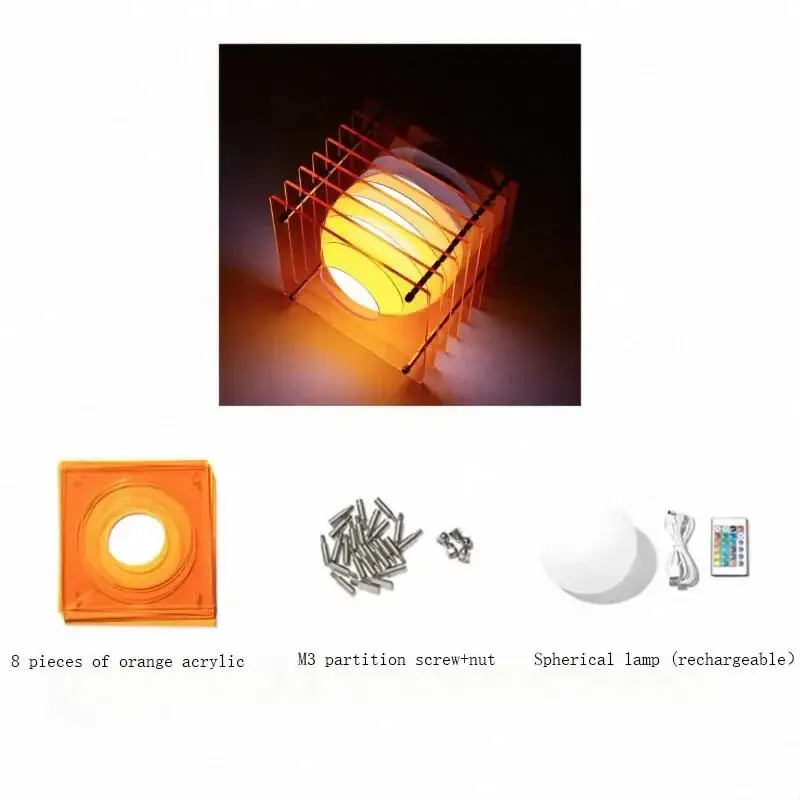 16 Colors Rechargeable Desk Lamp Creativity Acrylic Bedroom Ambient Lighting Desktop Decorate Room Props Home Decor Night Light