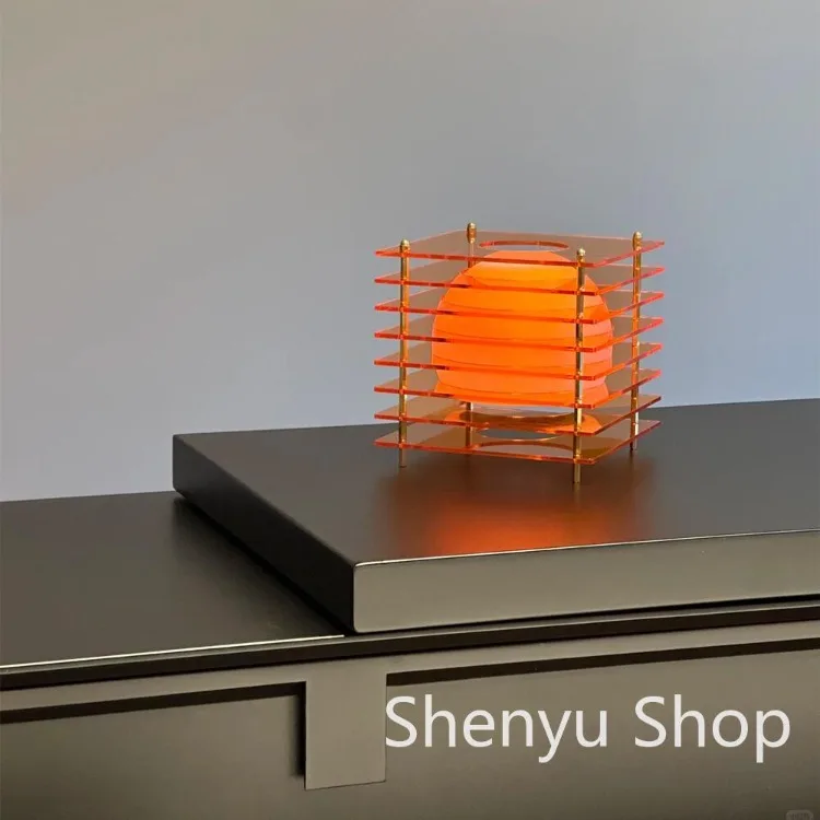 16 Colors Rechargeable Desk Lamp Creativity Acrylic Bedroom Ambient Lighting Desktop Decorate Room Props Home Decor Night Light