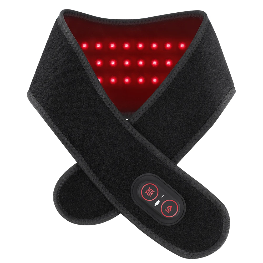 Electric Heating Neck Belt 36pcs LED Beads 660&850nm Infrared Neck Cervical Protection Neck Vibration Massage Heated Pad