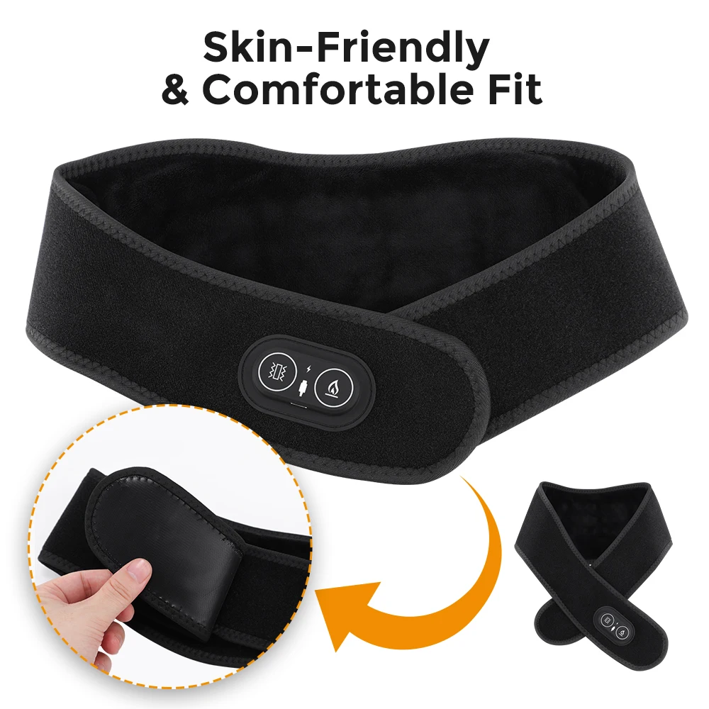 Electric Heating Neck Belt 36pcs LED Beads 660&850nm Infrared Neck Cervical Protection Neck Vibration Massage Heated Pad
