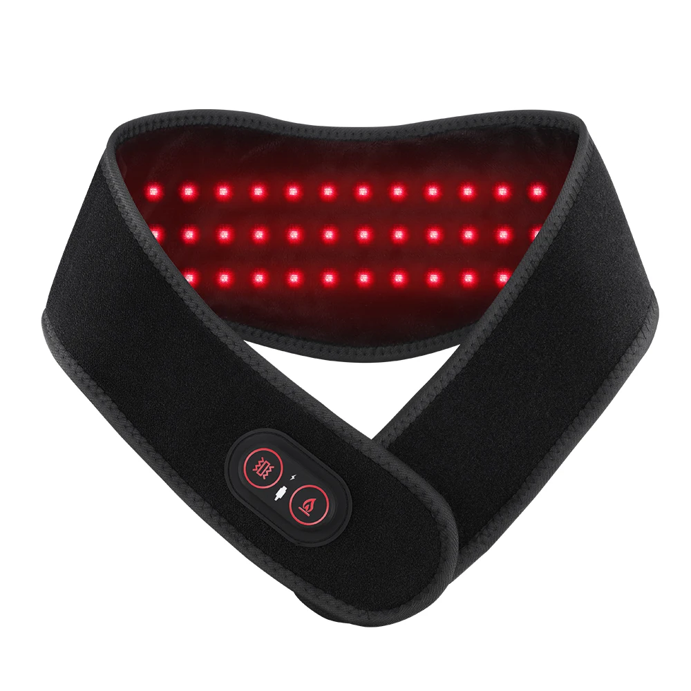 Electric Heating Neck Belt 36pcs LED Beads 660&850nm Infrared Neck Cervical Protection Neck Vibration Massage Heated Pad