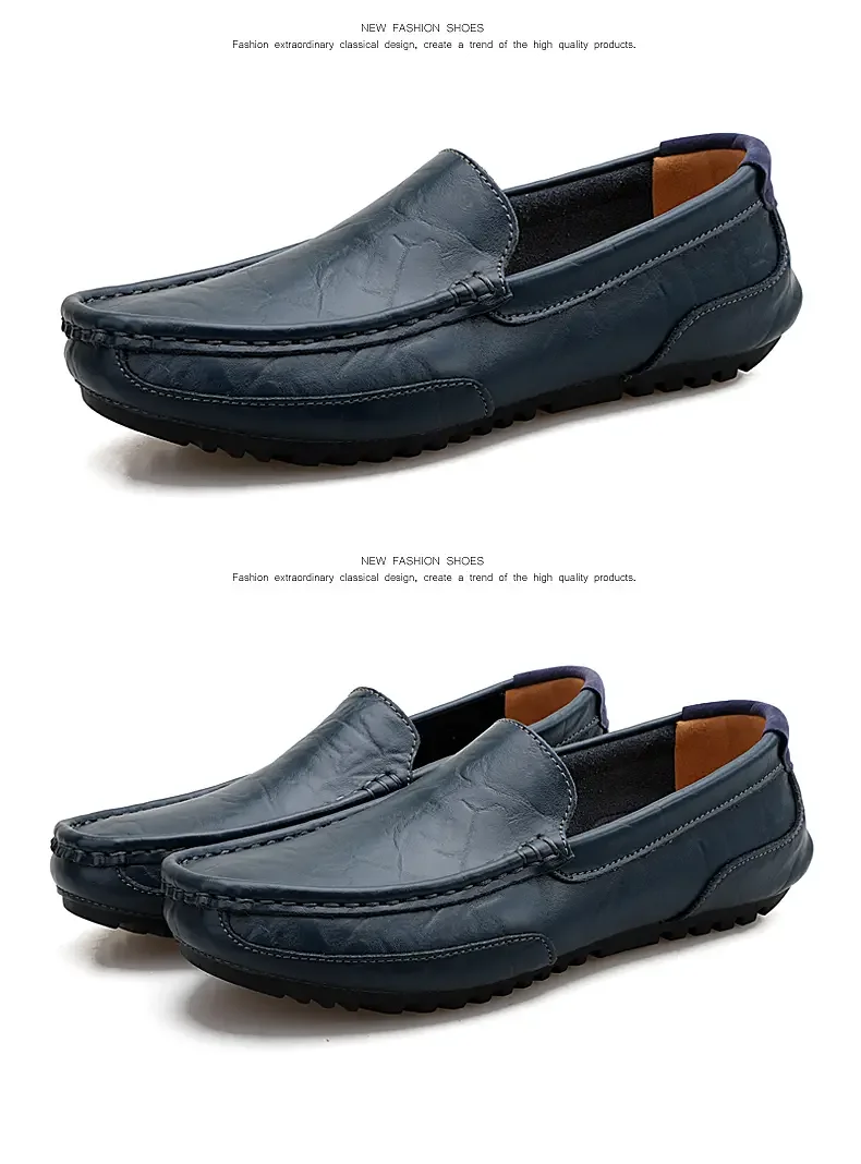 2026 Summer Men Casual Shoes Luxury Brand Genuine Leather Mens Loafers Moccasins Hollow Out Breathable Slip on Driving Shoes