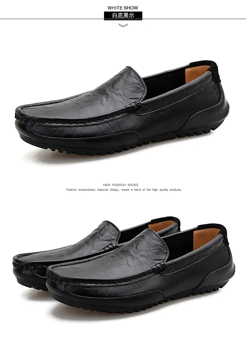 2026 Summer Men Casual Shoes Luxury Brand Genuine Leather Mens Loafers Moccasins Hollow Out Breathable Slip on Driving Shoes
