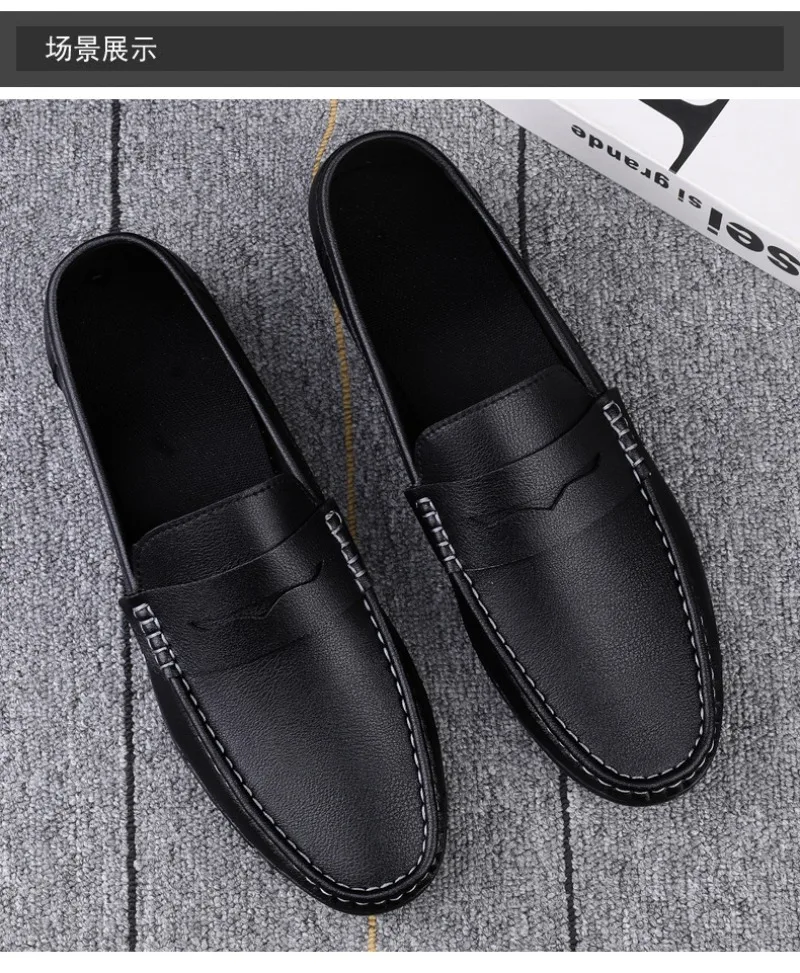 Men's Shoes Hollow Mens Casual Shoes Lightweight Breathable Driving Shoes Soft Sole Shallow Men Flats Plus Size Tenis Masculino