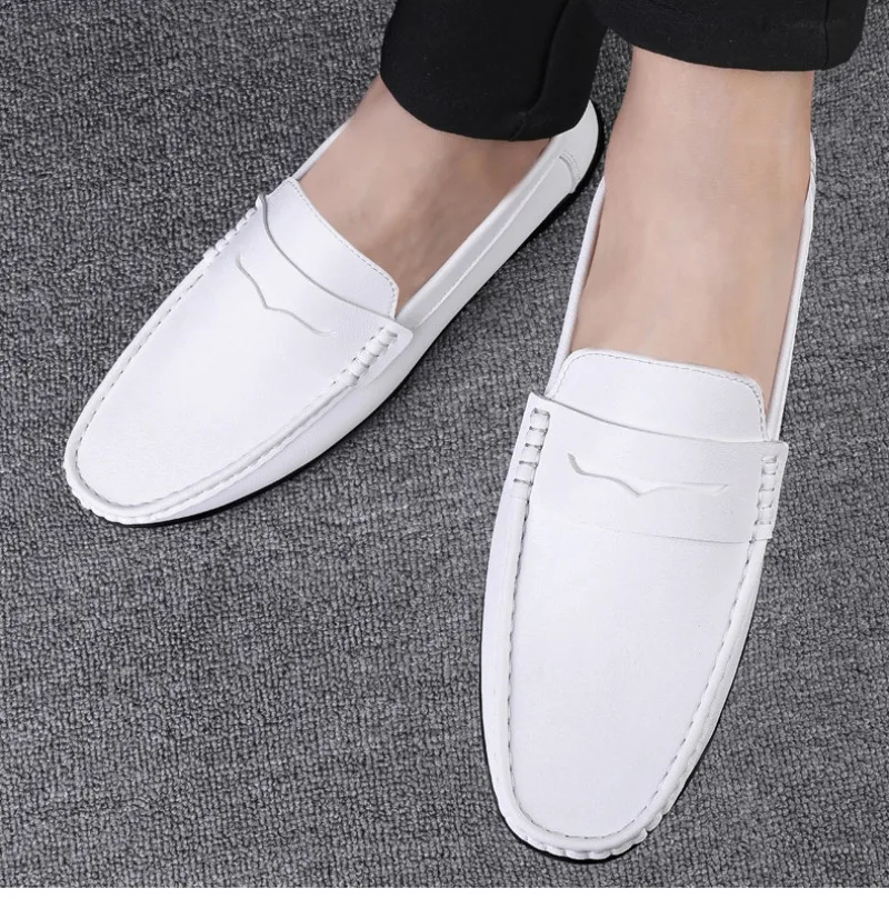 Men's Shoes Hollow Mens Casual Shoes Lightweight Breathable Driving Shoes Soft Sole Shallow Men Flats Plus Size Tenis Masculino