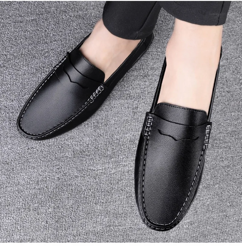 Men's Shoes Hollow Mens Casual Shoes Lightweight Breathable Driving Shoes Soft Sole Shallow Men Flats Plus Size Tenis Masculino