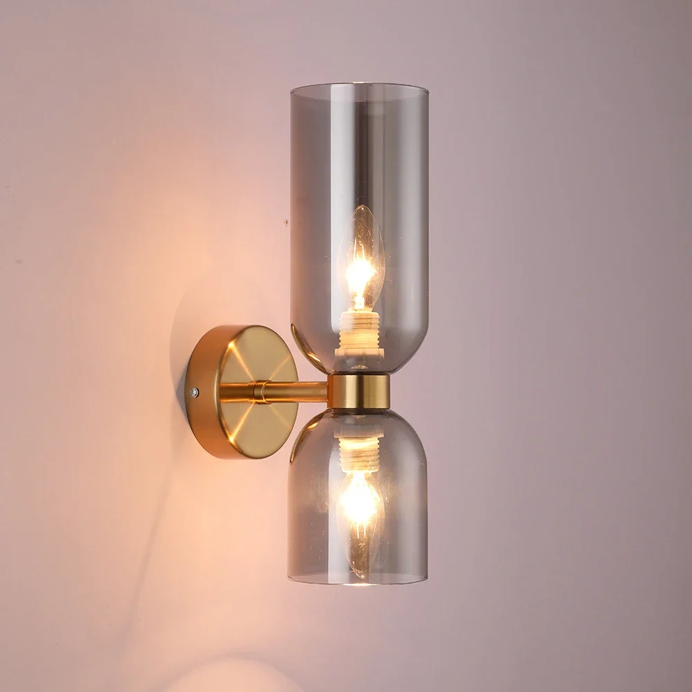 Nordic Luxury Creative Wall Lamp Glass Lampshade Modern Minimalism Corridor Staircase Art Lighting Bedroom Bedside Wall Lamp