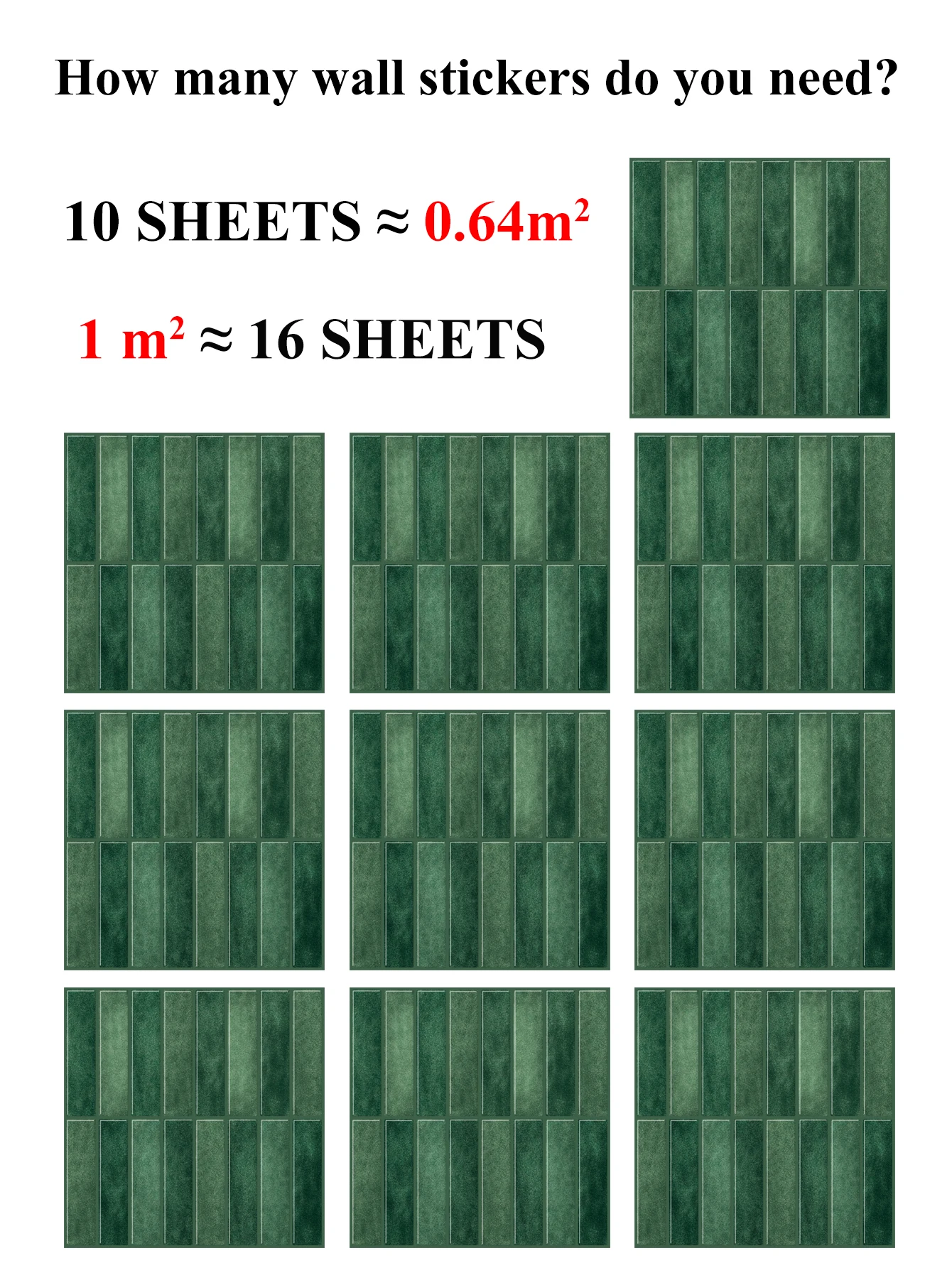 10 Pcs Waterproof and Anti-oil Stick-On Tiles,Trendy Peel-and-Stick Wall Tiles for kitchen backsplash/children's room/home decor