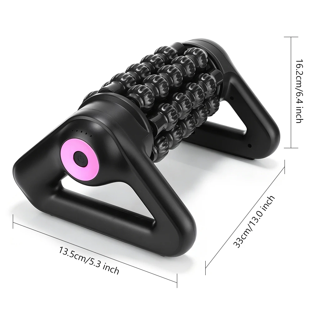 Electric Fascia Roller Muscle Massager, 5-Speed Rotating Deep Tissue Body Roller for Back Legs Calves, Cordless Rechargeable Gym