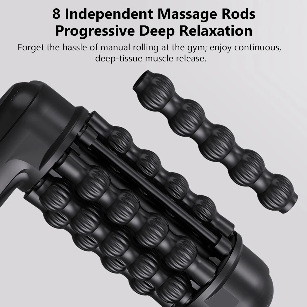 Electric Fascia Roller Muscle Massager, 5-Speed Rotating Deep Tissue Body Roller for Back Legs Calves, Cordless Rechargeable Gym
