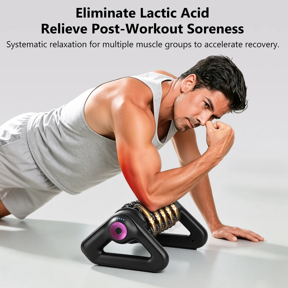 Electric Fascia Roller Muscle Massager, 5-Speed Rotating Deep Tissue Body Roller for Back Legs Calves, Cordless Rechargeable Gym