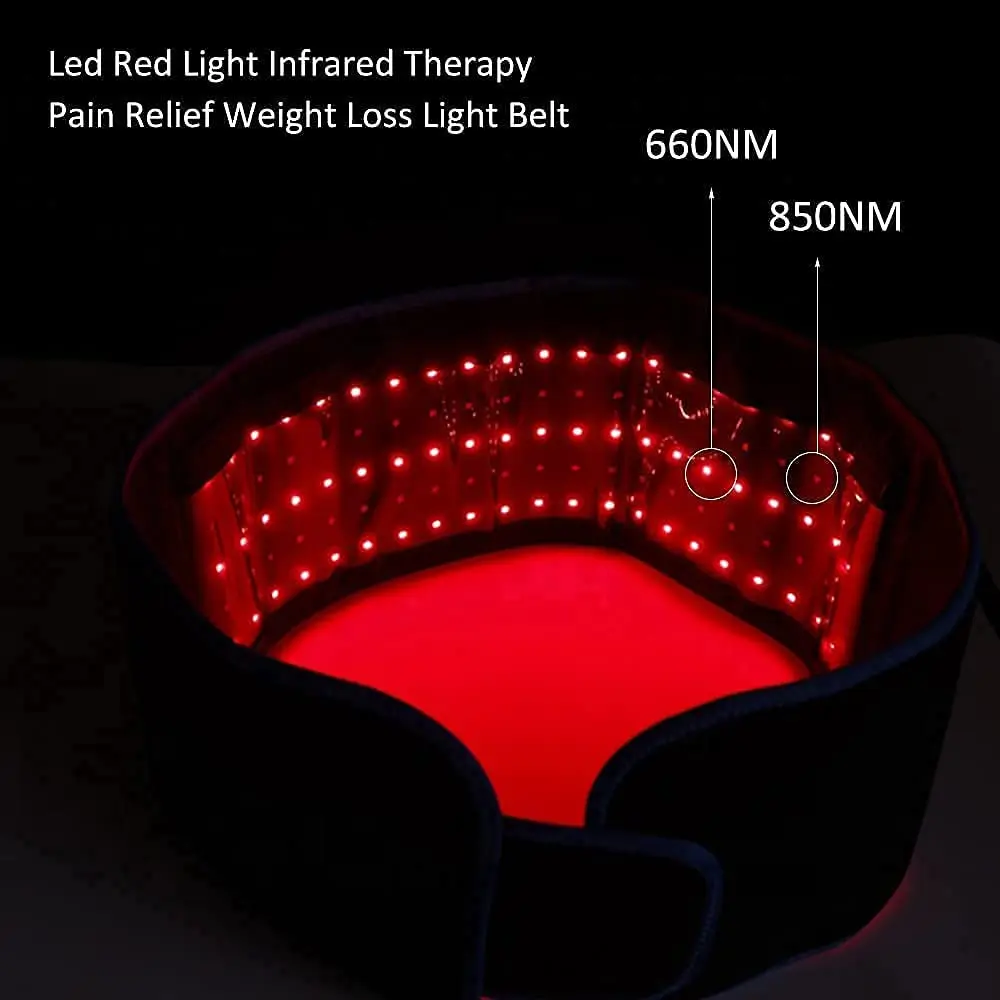 Red &Infrared LED Light Therapy Belt 850nm 660nm Back Pain Relief Wrap Burn Fat Wrap Slimming Machine Waist Heat Pad Full Body