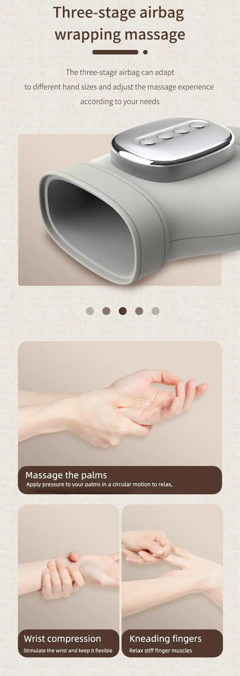 Professional Hand Massager Finger Wrist Palm Relaxation Device with Airbag Compression Kneading for Maximize Your Hand Comfort