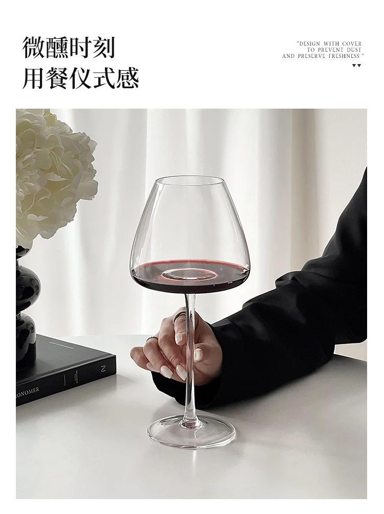 European-style Large-Bellied Burgundy Red Wine Glass Luxury And High-end Feel Home Crystal Glass Stemmed Wine Glass