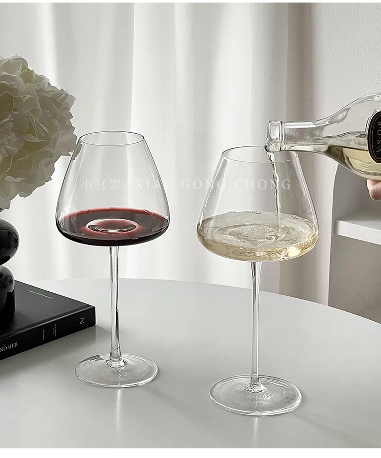 European-style Large-Bellied Burgundy Red Wine Glass Luxury And High-end Feel Home Crystal Glass Stemmed Wine Glass