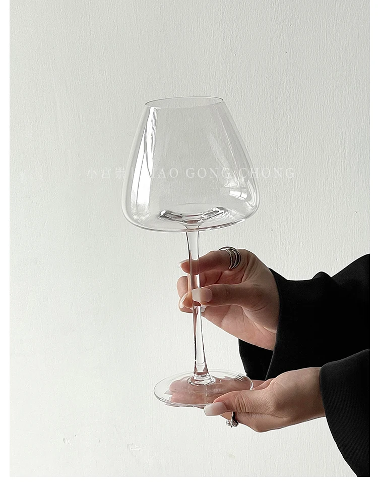 European-style Large-Bellied Burgundy Red Wine Glass Luxury And High-end Feel Home Crystal Glass Stemmed Wine Glass