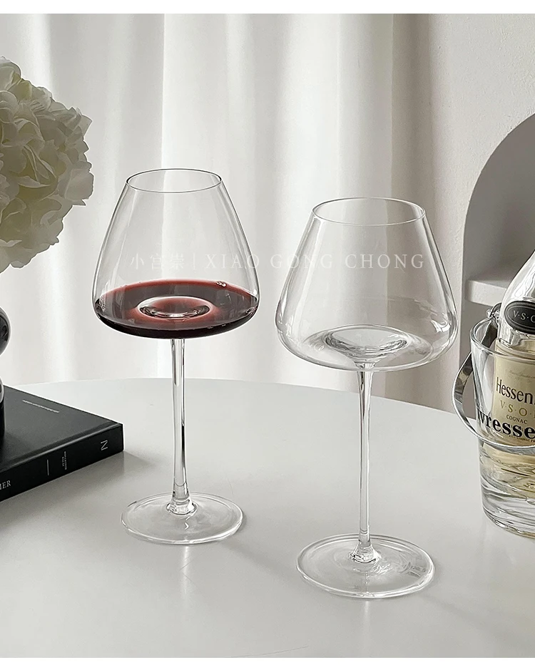 European-style Large-Bellied Burgundy Red Wine Glass Luxury And High-end Feel Home Crystal Glass Stemmed Wine Glass