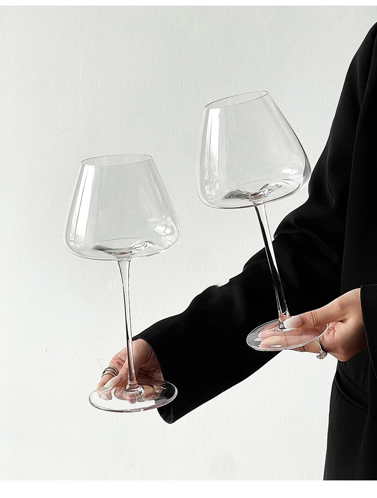 European-style Large-Bellied Burgundy Red Wine Glass Luxury And High-end Feel Home Crystal Glass Stemmed Wine Glass