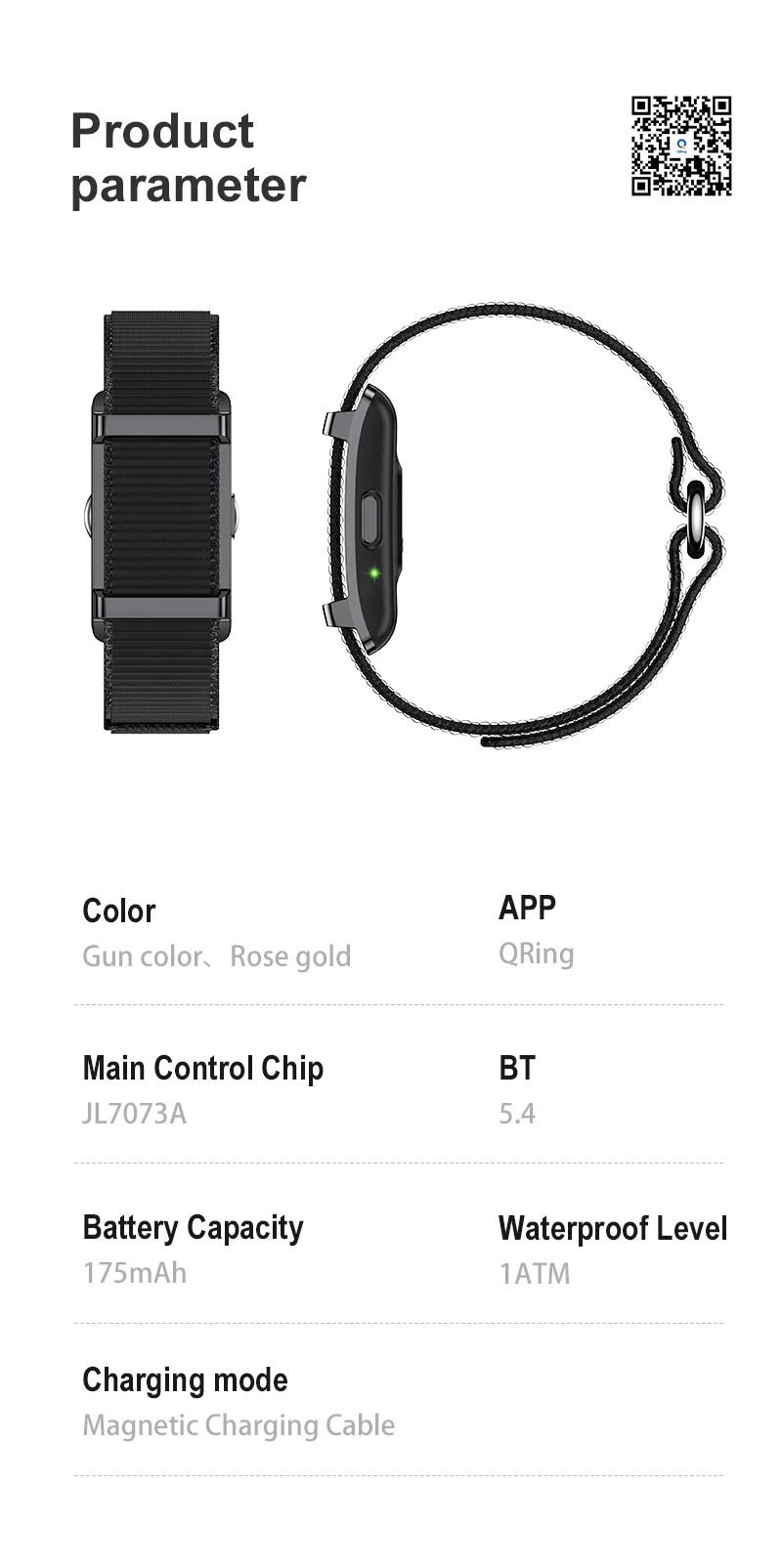 Smart Bracelet Sports Fitness Tracker Health Monitoring Step Count Heart Rate Sleep Tracking 1ATM Waterproof Smart Wristband