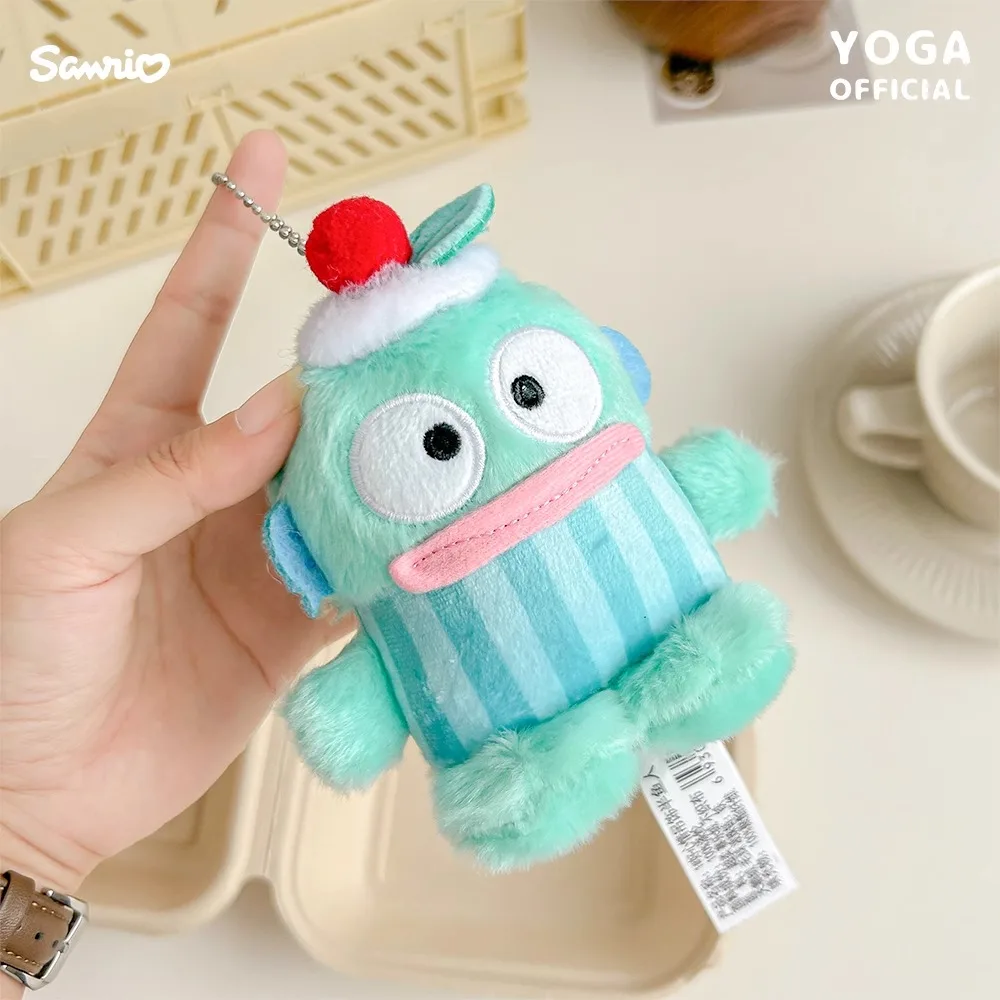 Sanrio Hangyodon Kuromi Melody Pachacoo Cinnamoroll Stuffed Plush Toys Pendant Cute KT Keyring Anime Keychain Christmas Gift