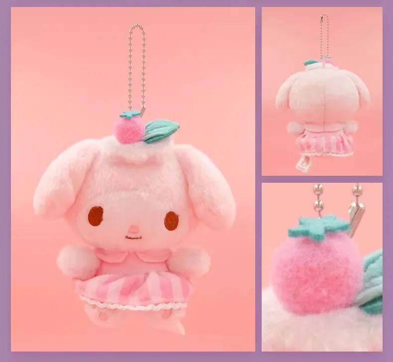 Sanrio Hangyodon Kuromi Melody Pachacoo Cinnamoroll Stuffed Plush Toys Pendant Cute KT Keyring Anime Keychain Christmas Gift