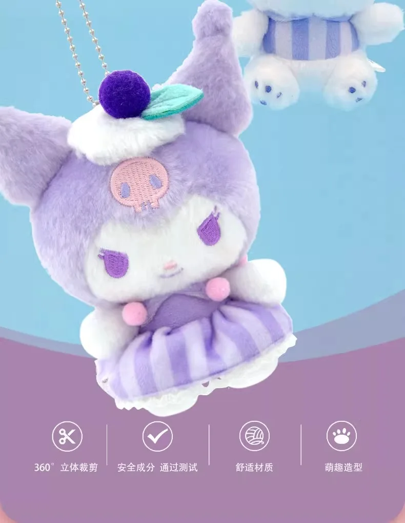 Sanrio Hangyodon Kuromi Melody Pachacoo Cinnamoroll Stuffed Plush Toys Pendant Cute KT Keyring Anime Keychain Christmas Gift