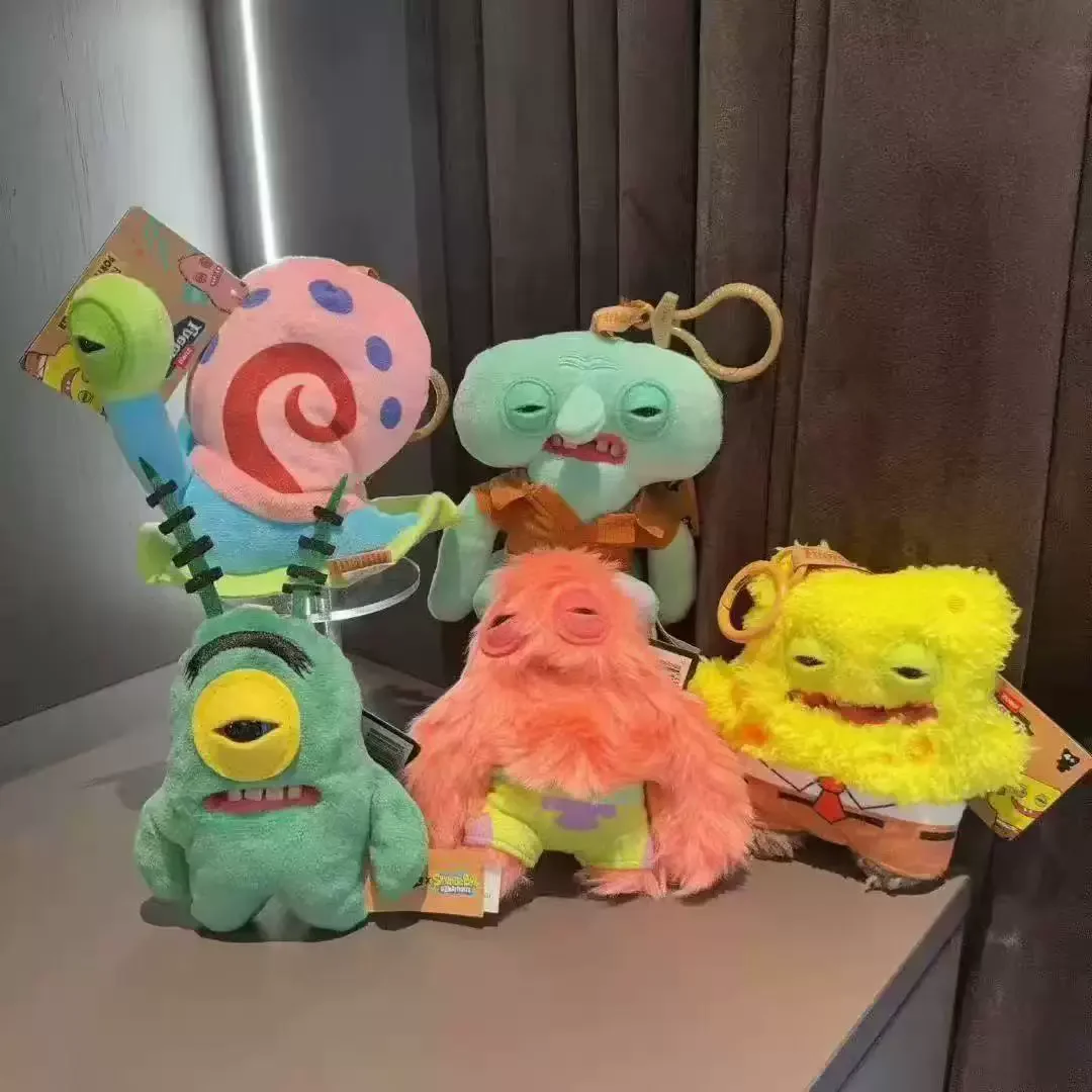 2026 Stock Genuine Fuggler X Spongebob Squarepants Funny Ugly Monster Trandy Plush Keyring Cute Plush Keychain Pendant Gift Toy