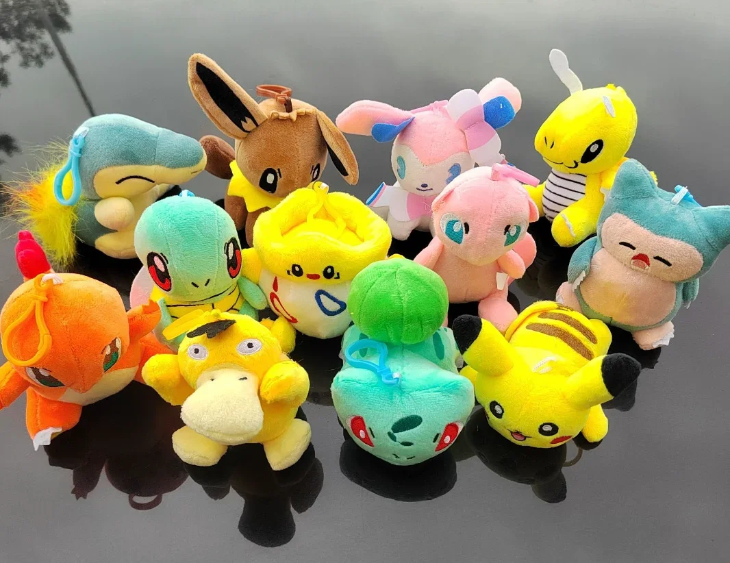 20PC/LOT Pokemon Plush Doll Pendant Stuffed Bulbasaur Squirtle charmander Snorlax Plush Gift Toy