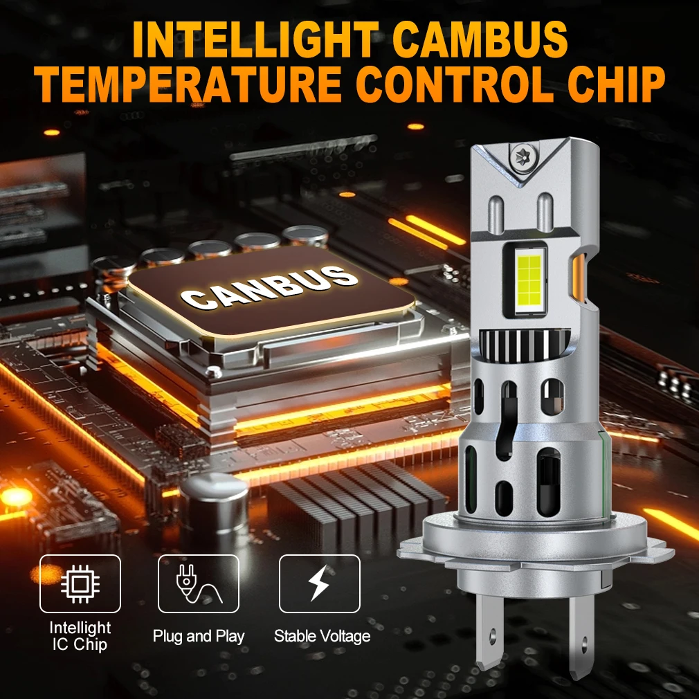 XSTORM H7 LED Headlight NO ERROR Canbus 120W 40000LM 6500K 12V LED H7 Light Bulbs With Fan Turbo Lamp Hi/Low Beam Apply Car