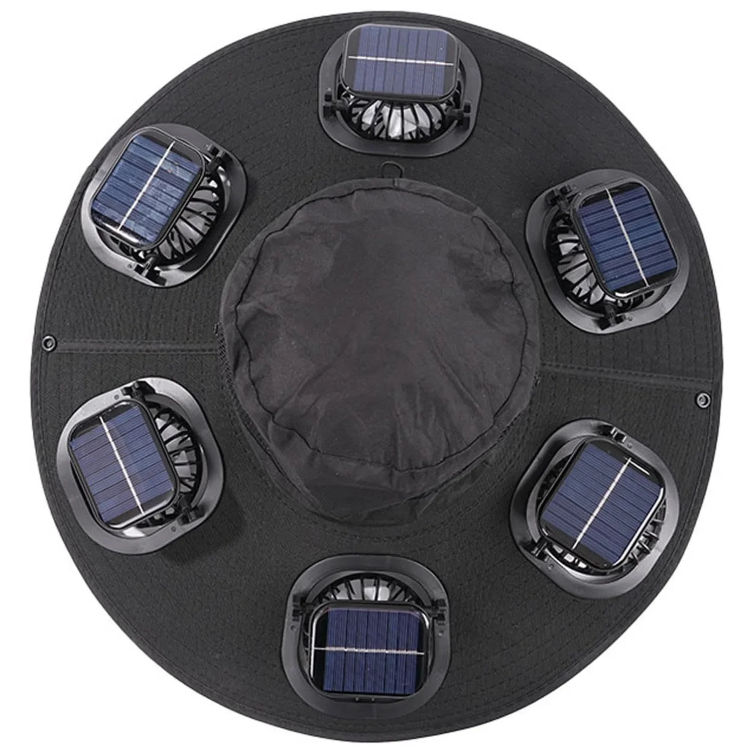 Hot 6 Fans Solar Fan Hat Breathable UV Protection Wide Brim Sun Cap Summer Fan Visor Cap For Men Outdoor Hiking Camping Fishing