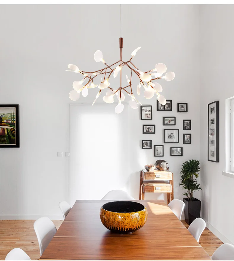 Firefly Branch LED Chandelier Nordic Pandent Light Suspension Hanging Lamp for Kitchen Island Dining Living Room Bedroom