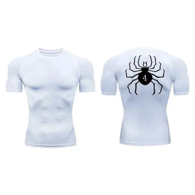 Anime Hunter X Hunter GYM Compression Tshirts Running Fitness Tight Sportswear Short Sleeve Summer Breathable Sport Spider Top