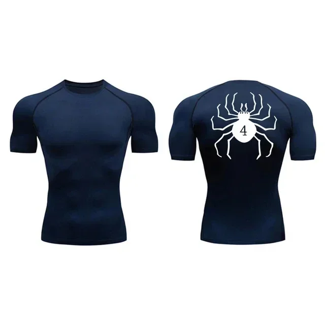 Anime Hunter X Hunter GYM Compression Tshirts Running Fitness Tight Sportswear Short Sleeve Summer Breathable Sport Spider Top
