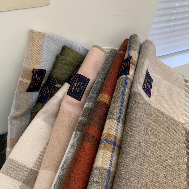 Classic England Style Stripe Plaid Scarves for Women Scarf Fashion Luxury Brand Tassel Shawls Pashmina Lady Wrap Poncho Stoles