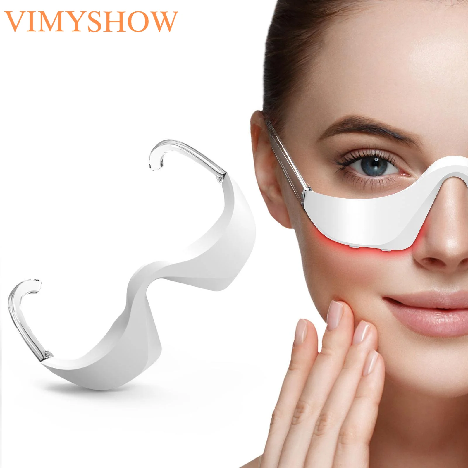 Red Light Eye Massager for Eye Bags & Puffiness Hands-Free Eye Beauty Tool 3 Colors LED Eye Pods for Skin Firming & Smoothing
