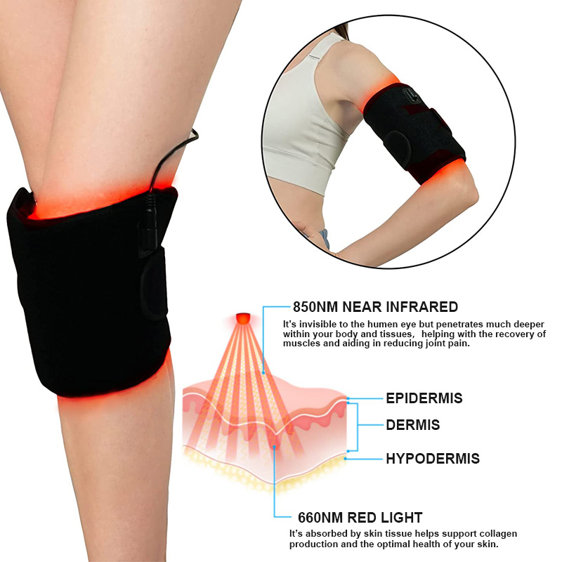 1/2Pcs Infrared Red Light Arm Belt 660nm&850nm Red Light Arm Wrap Pad with for Arm Knee Shoulder Joints Muscle Pain Relief