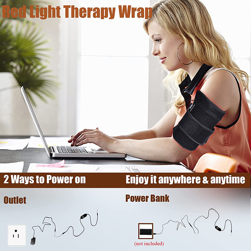 1/2Pcs Infrared Red Light Arm Belt 660nm&850nm Red Light Arm Wrap Pad with for Arm Knee Shoulder Joints Muscle Pain Relief