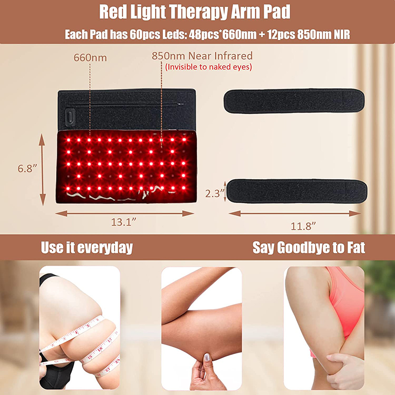 1/2Pcs Infrared Red Light Arm Belt 660nm&850nm Red Light Arm Wrap Pad with for Arm Knee Shoulder Joints Muscle Pain Relief
