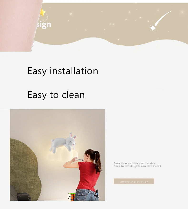 Wall Lamp, Bedside Lamp, Bedroom Staircase Lamp, Background Wall Lamp, Hanging Lamp, Boy Cloud, Little Bear, Children's Room Lam