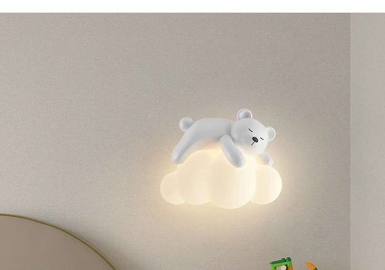 Wall Lamp, Bedside Lamp, Bedroom Staircase Lamp, Background Wall Lamp, Hanging Lamp, Boy Cloud, Little Bear, Children's Room Lam
