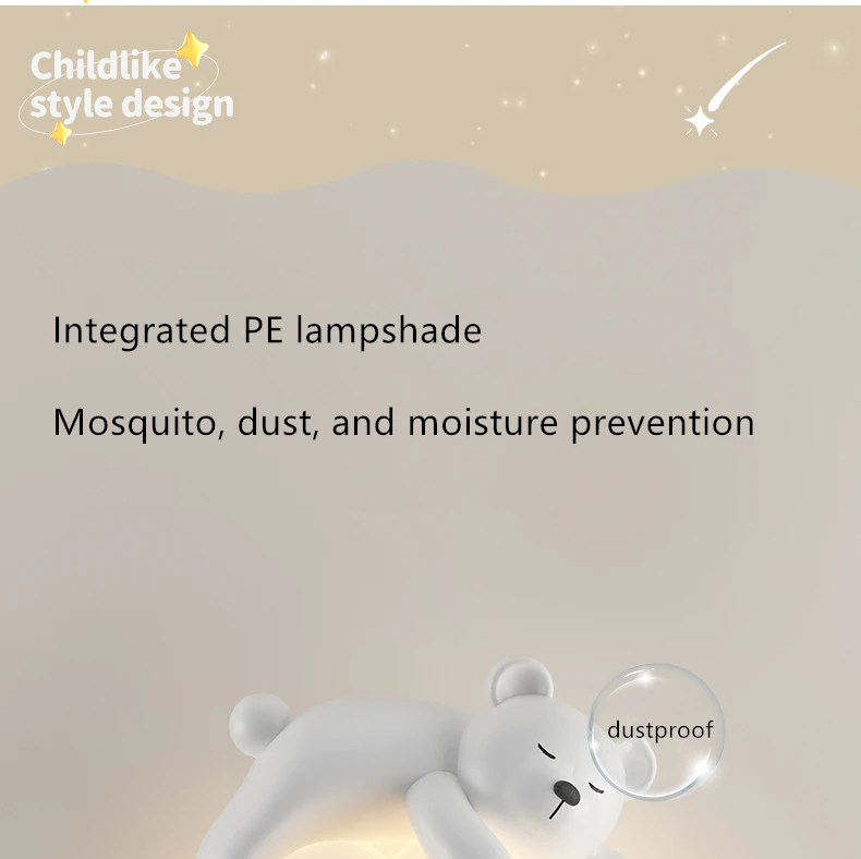 Wall Lamp, Bedside Lamp, Bedroom Staircase Lamp, Background Wall Lamp, Hanging Lamp, Boy Cloud, Little Bear, Children's Room Lam