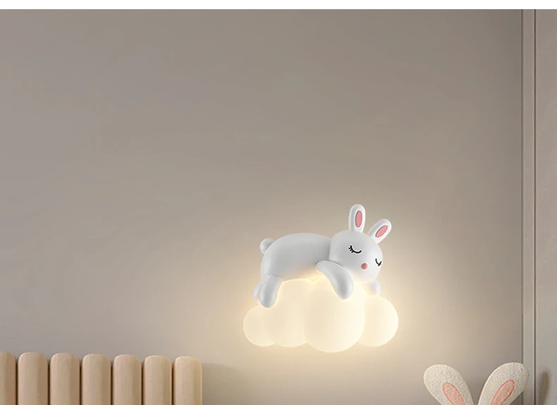 Wall Lamp, Bedside Lamp, Bedroom Staircase Lamp, Background Wall Lamp, Hanging Lamp, Boy Cloud, Little Bear, Children's Room Lam