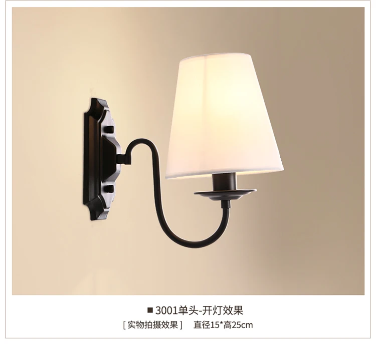 American Style Wall Lamp Retro Garden Wall Sconce Led Lights Bedroom Bedside Lamp Rural Creative Aisle Iron Indoor Lighting