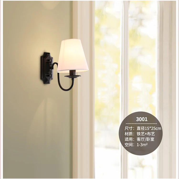 American Style Wall Lamp Retro Garden Wall Sconce Led Lights Bedroom Bedside Lamp Rural Creative Aisle Iron Indoor Lighting