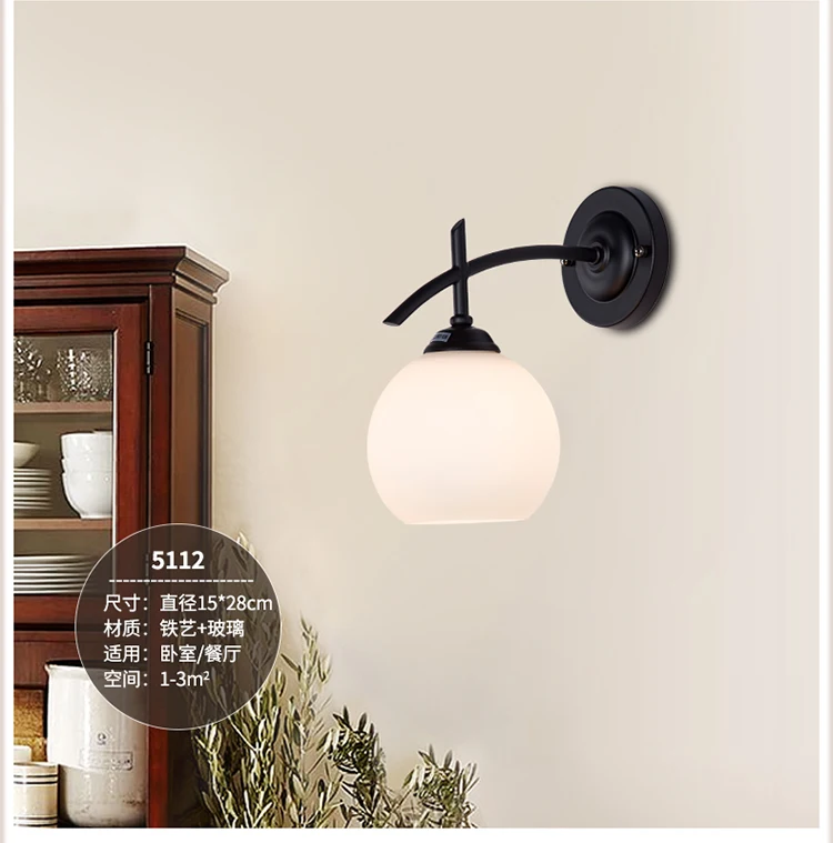 American Style Wall Lamp Retro Garden Wall Sconce Led Lights Bedroom Bedside Lamp Rural Creative Aisle Iron Indoor Lighting