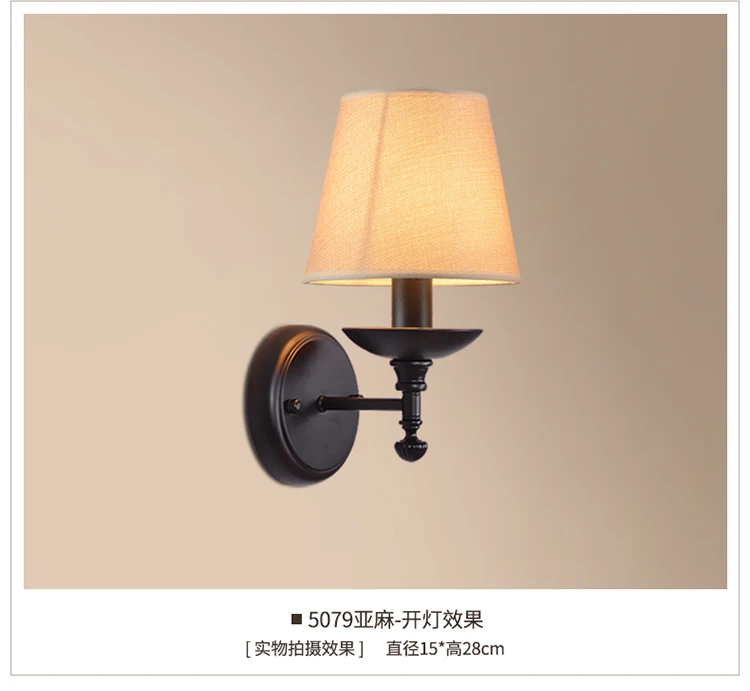 American Style Wall Lamp Retro Garden Wall Sconce Led Lights Bedroom Bedside Lamp Rural Creative Aisle Iron Indoor Lighting