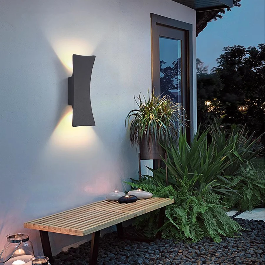 Outdoor Wall Lights Exterior Wall Waterproof Lamp Aluminum Lamp White and Black Body Lamp Courtyard Entrance Wall Lamp Fixture