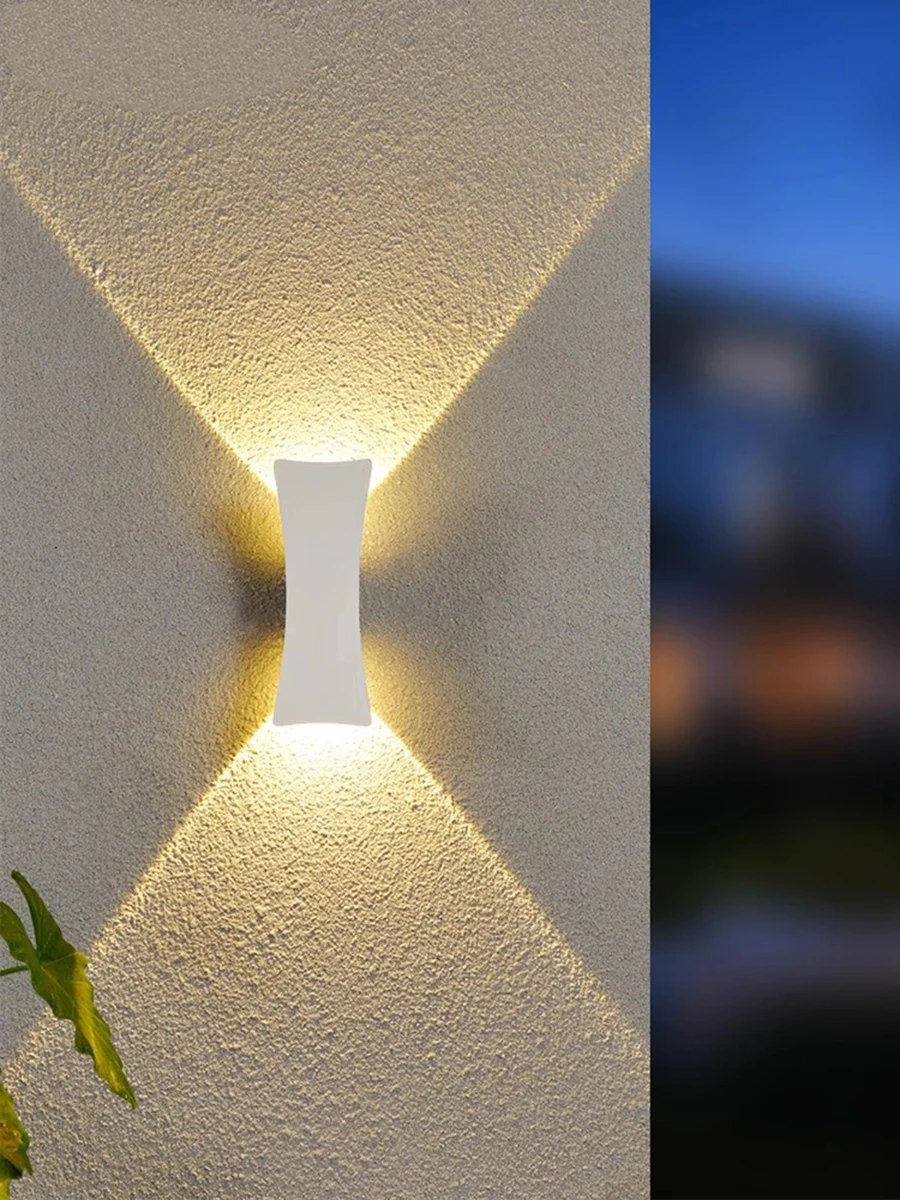Outdoor Wall Lights Exterior Wall Waterproof Lamp Aluminum Lamp White and Black Body Lamp Courtyard Entrance Wall Lamp Fixture