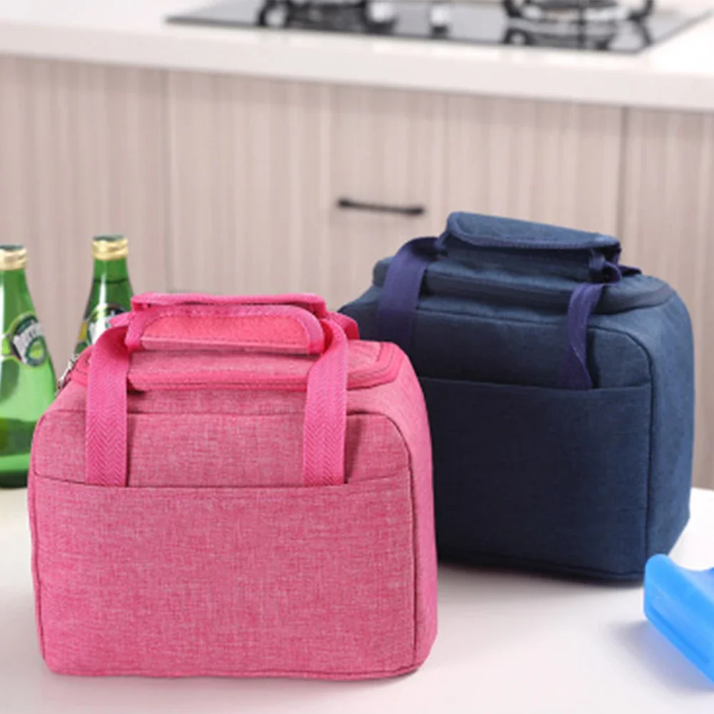 2025Portable Lunch Bag New Thermal Insulated Lunch Box Tote Cooler Handbag Bento Pouch Dinner Container School Food Storage Bags