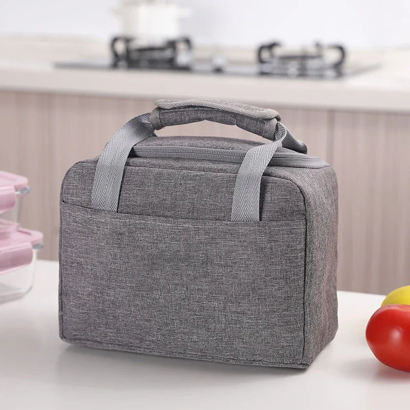2025Portable Lunch Bag New Thermal Insulated Lunch Box Tote Cooler Handbag Bento Pouch Dinner Container School Food Storage Bags